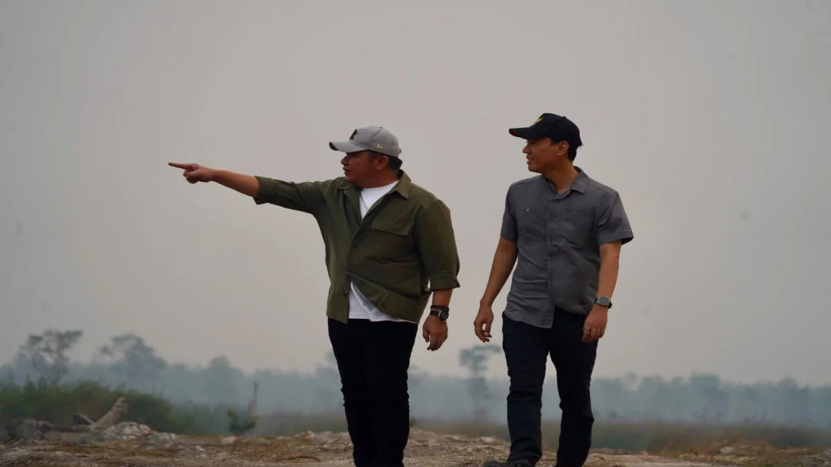Gubernur-sumsel-bupati-oki Tinjau karhutla di oki
